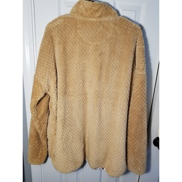 Simply Southern Women’s XXL Brown Cow Print Sherpa Fleece Pullover Sweatshirt - Picture 7 of 7